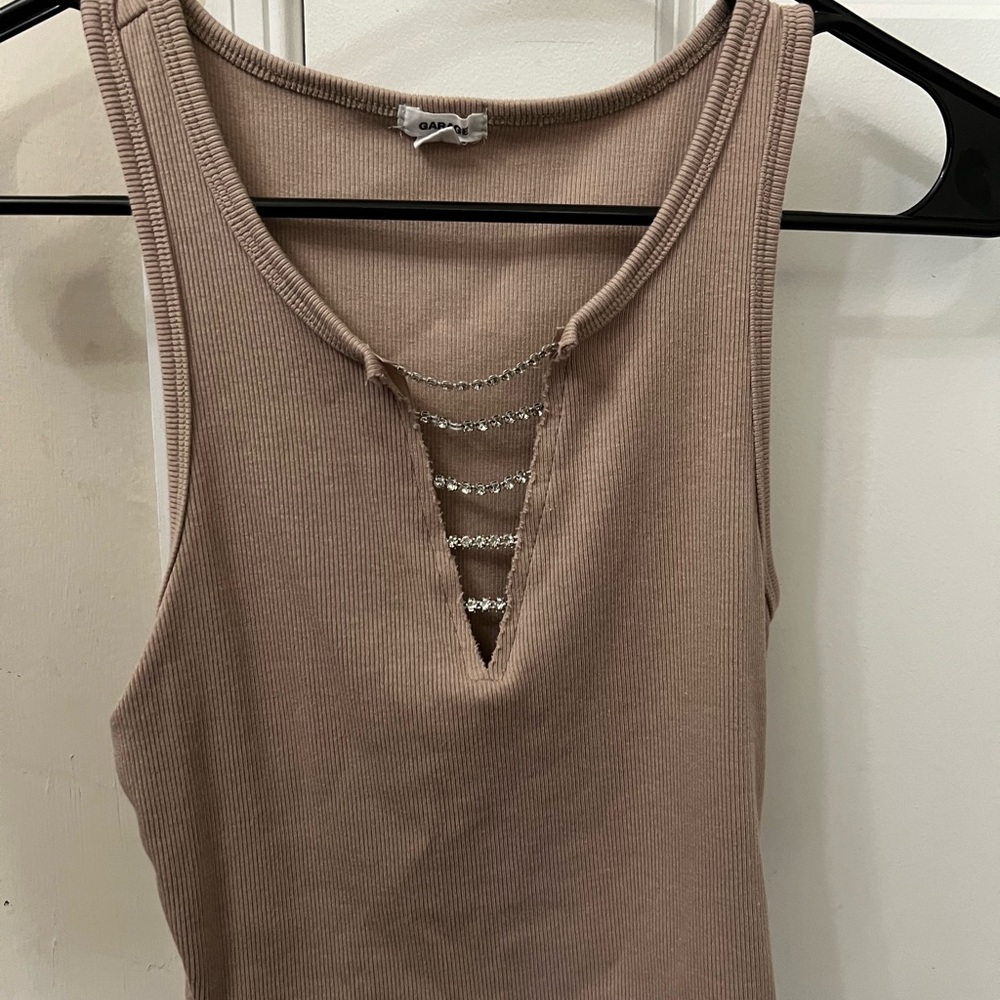 Garage Open Jeweled Crop Top - Size Small